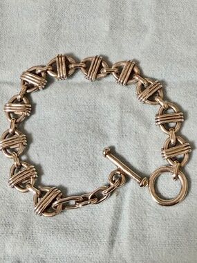 “Sterling Silver Link Bracelet Toggle Clasp Heavy 925”